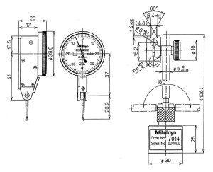 Ceas comparator orizontal, Mitutoyo, 0,8mm, 0,01mm, suport magnetic, 513-908-10E 3