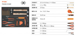 Dulap profesional mobil cu 6 sertare, echipat cu 214 scule, BAHCO 4