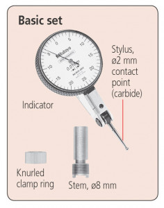 Indicator de testare pupitast cu cadran, Mitutoyo, tip orizontal, interval 0,5 mm, gradare 0,01 mm, tija de 8 mm, 513-414-10E 3