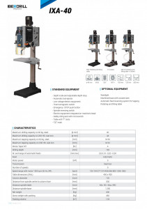 Masina de gaurit cu coloana IXA-40, Iberdrill 3