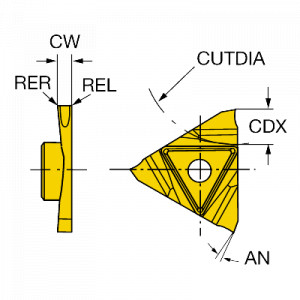 Placuta canelare/debitare, Sandvik Coromant, N123U3-0150-0001-CM 1125 - Img 2