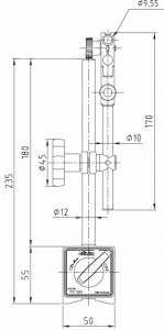 Suport magnetic, Mitutoyo, raza de lucru 160 mm, 7015-10 2
