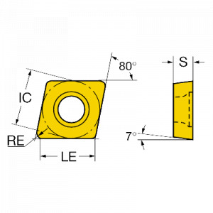 Placuta strunjire, Sandvik Coromant, CCGT 12 04 04-UM H10A - Img 2
