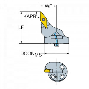 Suport canelare/ adaptor, Sandvik Coromant, TR-SL-V13JBR-40HP-X - Img 2