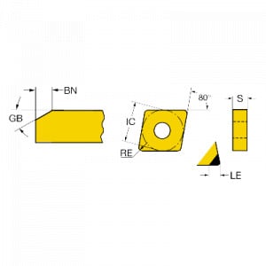 Placuta Boron Nitride, Sandvik Coromant, CNGA120404S01030A 7025 - Img 2
