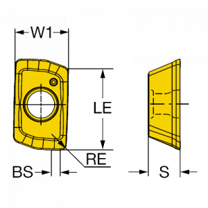 Placuta frezare, Sandvik Coromant, 390R-070208E-NL H13A - Img 2