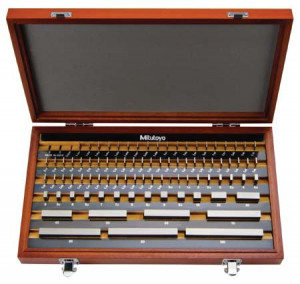 Set de blocuri de calibrare, Mitutoyo, clasa 2, din otel, metric, cu certificat de inspectie, conform standardului ISO, 87 de blocuri, 516-948-10
