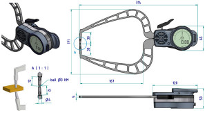 Subler pentru masurare externa, Mitutoyo, calibru 0-50mm, 0,01mm, D=3mm Sfera Carbura 209-954 2