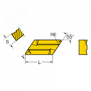 Placuta strunjire, Sandvik Coromant, KNUX 16 04 05R11 H13A - Img 2