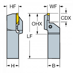 Suport canelare/ adaptor, Sandvik Coromant, RF123G12-2525B-034B - Img 2