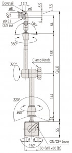 Suport magnetic, Mitutoyo, raza de lucru 352 mm, 7033-10 3