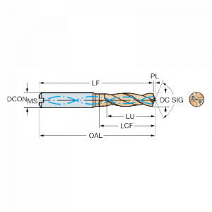 Burghiu carbura, Sandvik Coromant, R840-0550-30-A1A 1220 - Img 2