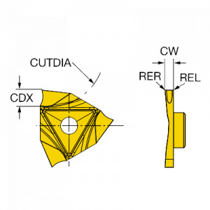 Placuta canelare/debitare, Sandvik Coromant, N123T3-0100-0001-CM 1125 - Img 2