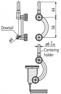 Brat de fixare pivotant pentru D=4/8mm, Mitutoyo, dovetail, 900321 2