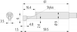 Detector standard 2 µm, Mitutoyo, 60°; 0,75 mN, pentru seria SJ-210 / SJ-310, 178-296 2