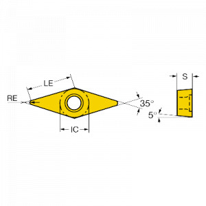 Placuta strunjire Inveio, Sandvik Coromant, VBMT 16 04 04-PMC 4415 - Img 2