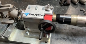 Banc de prelucrare a coturilor si fitingurilor FBB-1-3-1000 cu actionare pneumatica, Protem 1