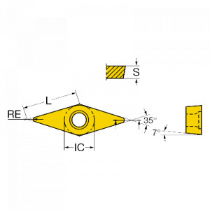 Placuta strunjire, Sandvik Coromant, VCGX 16 04 04-AL H10 - Img 2