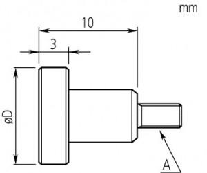 Element de contact plat, Mitutoyo, filet M2,5x0,45, 10 mm, otel, metric, 101117 2