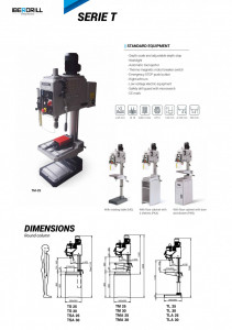 Masina de gaurit cu coloana TS-30 Iberdrill detalii tehnice