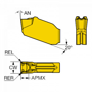 Placuta canelare/debitare, Sandvik Coromant, QD-NH-0400-0004-TM 1125 - Img 2
