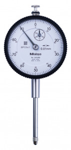 Ceas comparator, Mitutoyo, spate plat, jeweled bearing, rezistent la socuri, domeniu 30 mm, gradatie 0,01 mm, 2052AB 1