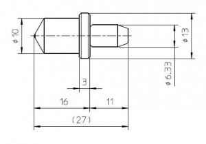 Indentor diamant Rockwell, Mitutoyo, tip standard, test de functionalitate conform tabelului 4 ISO 6508-2, 63DIA001 3