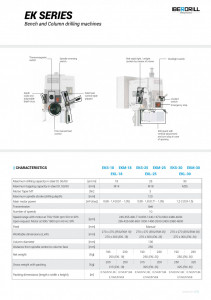 Masina de gaurit cu coloana EKS-25 Iberdrill schita