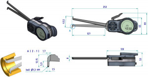 Subler pentru masurare interna, Mitutoyo, calibru 13-43mm, 0,01mm, D=1mm Sfera Carbura 209-944 3
