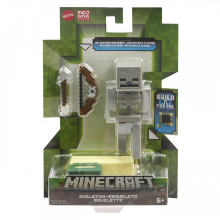 MINECRAFT CRAFT A BLOCK FIGURINA STRONGHOLD SKELETON 8CM