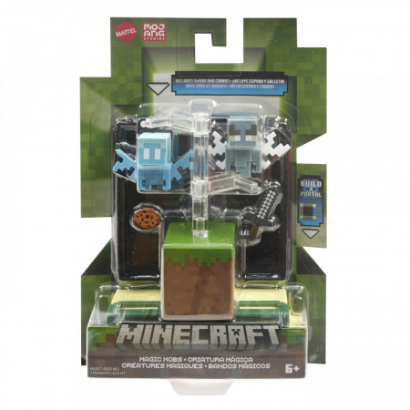 MINECRAFT CRAFT A BLOCK FIGURINA STRONGHOLD HOSTILE WOLF 8CM