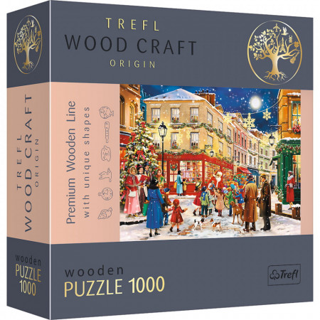PUZZLE TREFL DIN LEMN 1000 PIESE STRADA PREGATITA DE CRACIUN