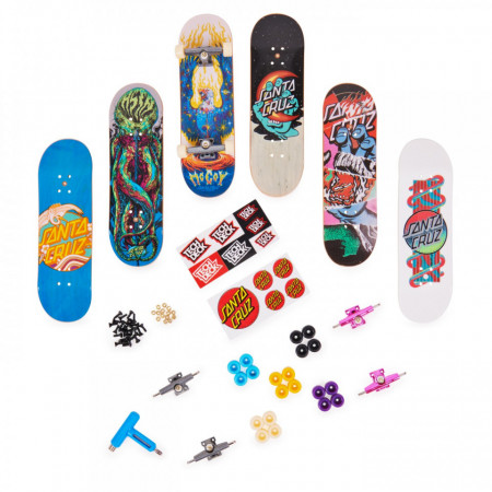 TECH DECK PACHET 6 PIESE CU ACCESORII FINGERBOARD SANTA CRUZ