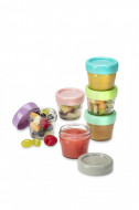 SET 6 RECIPIENTE STICLA PENTRU HRANA BEBE, MELII, 118 ML