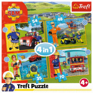 PUZZLE TREFL 4IN1 POMPIERUL SAM - CURAJOSUL SAM