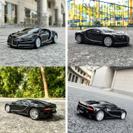 MASINA CU TELECOMANDA BUGATTI CHIRON NEGRU CU SCARA 1 LA 24