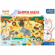 PUZZLE TREFL PRIMO 24 SUPER MAXI BABIES AND THE BEAR IN SAFARI