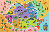 PUZZLE TREFL EDUCATIONAL 44 CU HARTA ROMANIEI