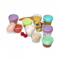 SET 12 RECIPIENT STICLA PENTRU HRANA BEBE, MELII, 6*59 ML + 6*118 ML