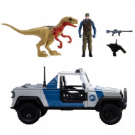 JURASSIC WORLD DINO TRACKERS SET CAMIONETA SEARCH AND SMASH SI DINOZAUR ATROCIRAPTOR