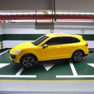 MASINA CU TELECOMANDA PORSCHE CAYENNE TURBO GALBEN CU SCARA 1 LA 24