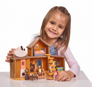 MASHA CASUTA URSULUI CU 2 ETAJE, FIGURINE SI FUNCTIUNI