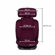 SCAUN AUTO KINDERKRAFT ONETO 3 I-SIZE, 76-150 CM, CHERRY PEARL