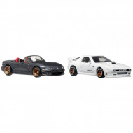 HOT WHEELS PREMIUM SET 2 MASINUTE METALICE MAZDASPEED MIATA SI MAZDA RX7 FC PANDEM SCARA 1:64