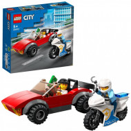 LEGO CITY POLITIST PE MOTOCICLETA IN URMARIREA UNEI MASINI 60392