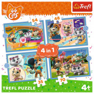 PUZZLE TREFL 44 CATS 4IN1 ECHIPA PISICILOR