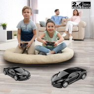 MASINA CU TELECOMANDA BUGATTI CHIRON NEGRU CU SCARA 1 LA 24