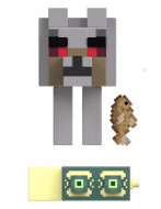 MINECRAFT CRAFT A BLOCK FIGURINA STRONGHOLD HOSTILE WOLF 8CM