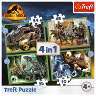 PUZZLE TREFL JURASSIC WORLD 4IN1 IN LUMEA DINOZAURILOR