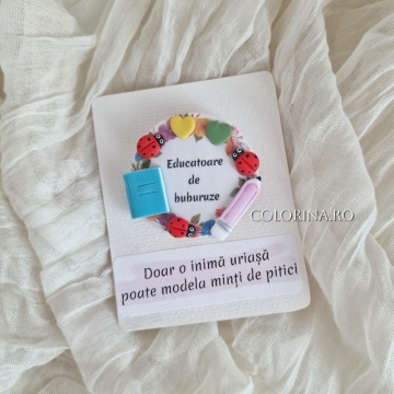Broșă "Educatoare de buburuze"